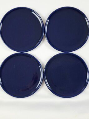 Waechtersbach Cobalt Blue Salad Plates Set of 4 Spain Germany Solid Colors Vtg